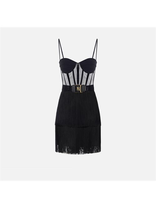 Mini abito in tulle con frange ELISABETTA FRANCHI | AB82556E2/110